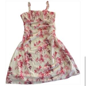 Floral Pink and White Dress